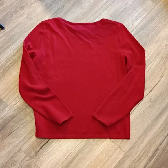 Vintage Lauren Ralph Lauren Brick Red Mallard Wool Blend Sweater Size Lg NWT - Picture 6 of 7